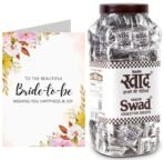 Swad Prospective Bride To Be/engaged Gift with Card (Swad Digestive Candy 200 Jar & 1 Greeting card) - Fast UK Delivery