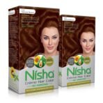 Nisha Cream Permanent Hair Color No Ammonia Cream Formula Permanent Fashion Highlights(60Gm+60Ml Each Pack) Natural Brown (Pack Of 2) - Fast UK Delivery