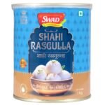 SWAD Shahi Rasgulla 1kg Tin | Traditional Bengali Sweets | Soft, Spongy, Juicy & Ready-to-Eat Indian Dessert | Perfect for Diwali, Weddings, Festive Celebrations & Gifting - Fast UK Delivery
