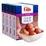 Gits Instant Gulab Jamun Dessert Mix, Pure Veg, Indian Dessert And Mithai, 800G (Pack Of 4, 200Gm Each) - Fast UK Delivery