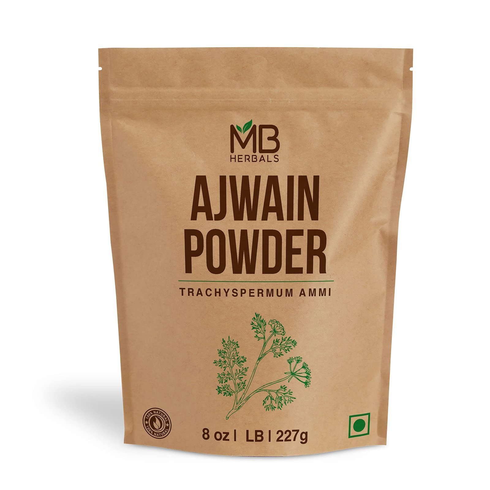 uk81K9xMgXkDL-1.jpg MB Herbals Ajwain Powder | Carom (Ajwain) Seed Powder | 227g | Promotes Digestion - Image 1