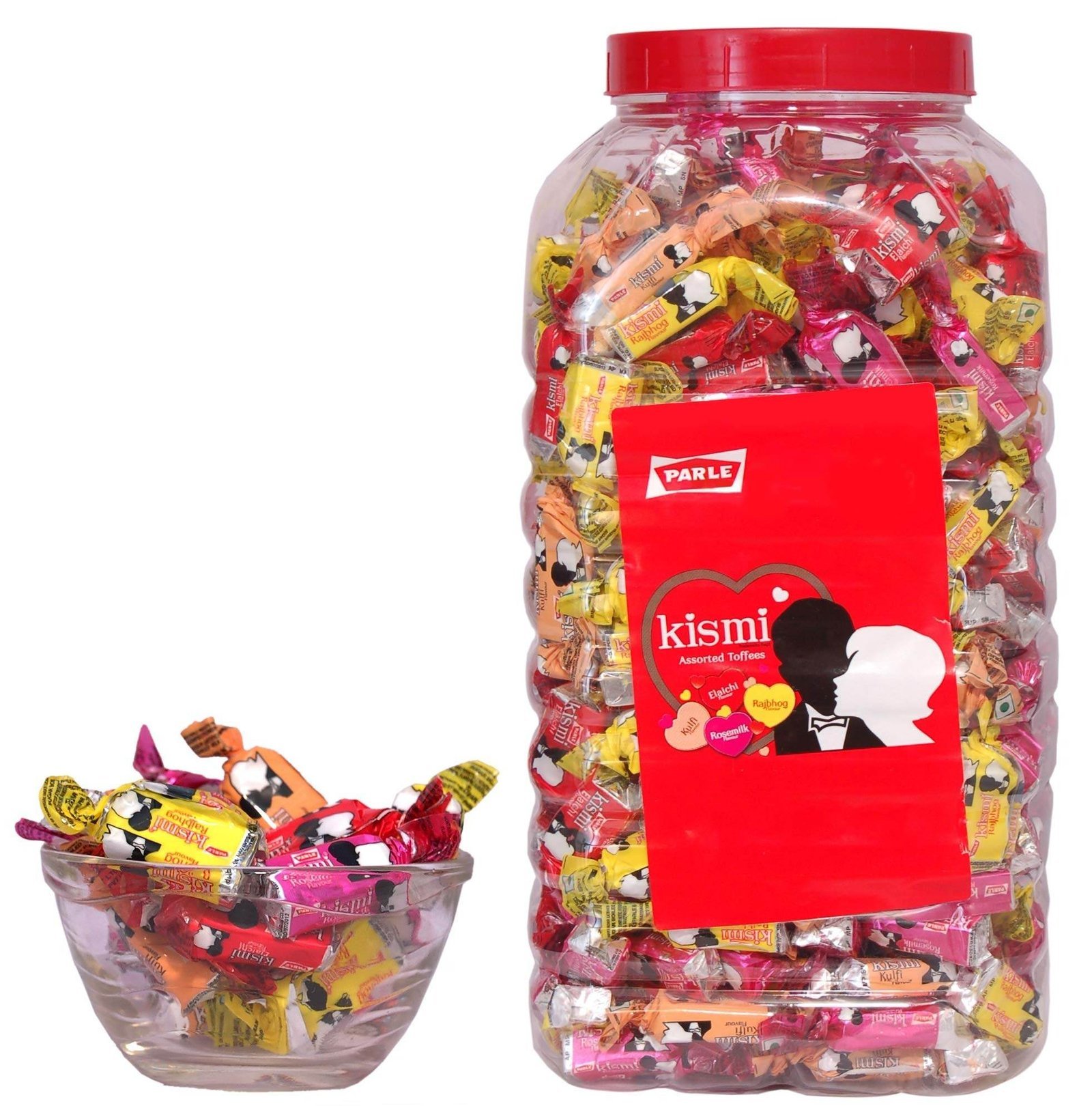 uk81L6KNXT4fL-1-1.jpg Parle Kismi Assorted Toffees Elaichi+Rajbhog+Kulfi+Rosemilk Flavor. 1 Jar (Including Delivery Charges) - 2003 Gm - Fast UK Delivery - Image 1