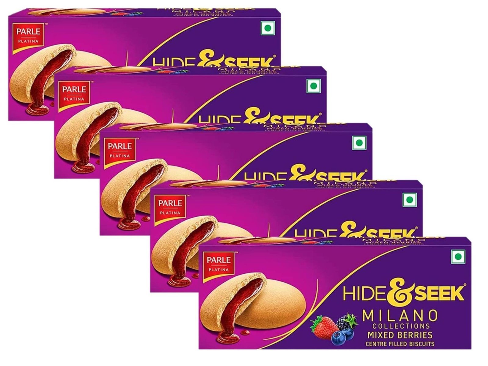 uk81LKIhR7QIL-1-1.jpg Parle Hide & Seek Milano Collections Mixed Berries Centre Filled Biscuits 75g (Pack Of 5) - HUMARABAZAR - Fast UK Delivery - Image 1