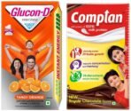 Complan Nutrition Drink Powder for Children, Royale Chocolate Flavour, 1 Kg & Glucon-D Tangy Orange Glucose Powder, 1Kg - Fast UK Delivery