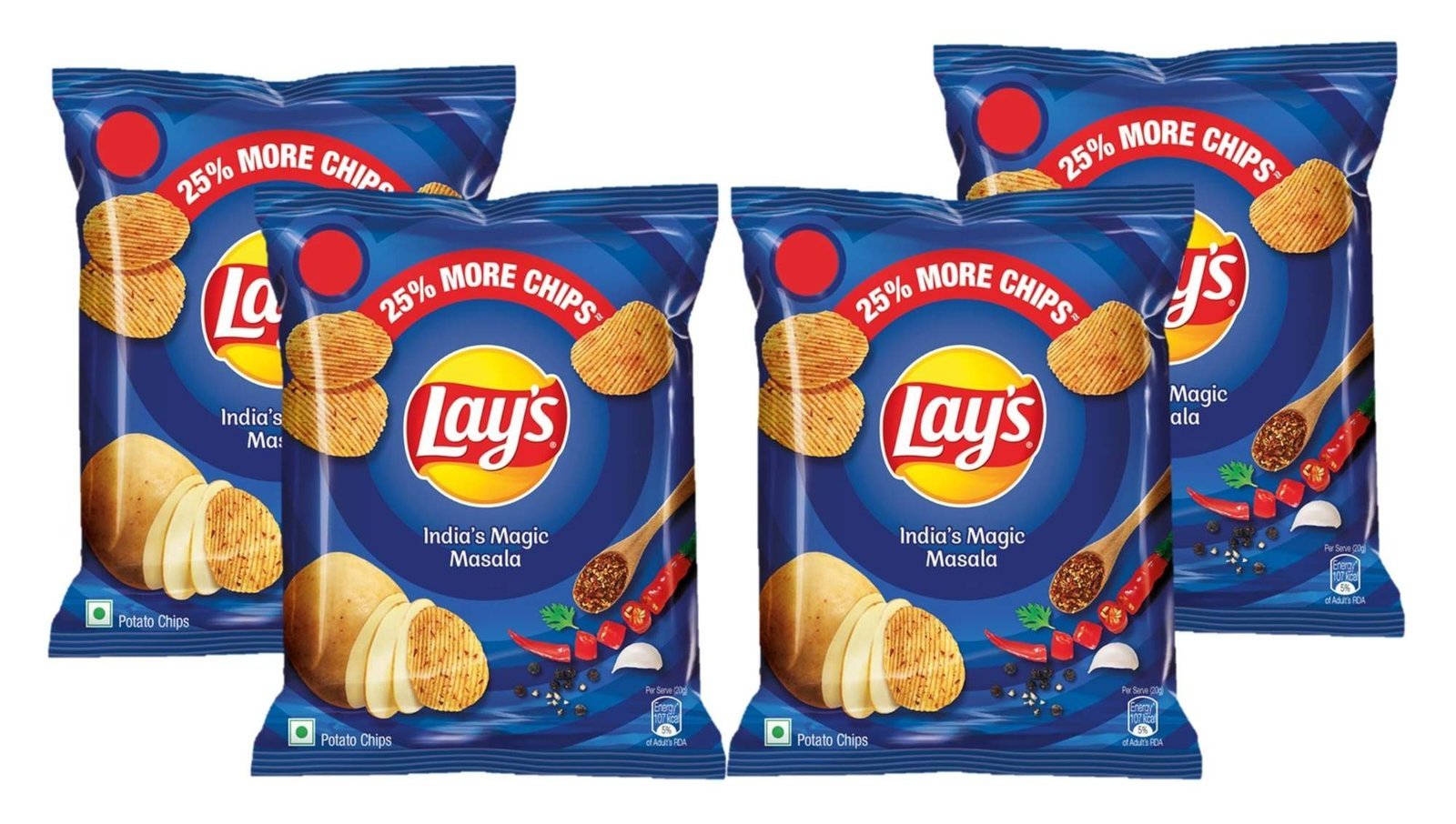 uk81N0I8fclBL-1.jpg Lay's Potato Chips Indian Magic Masala, 35g (Pack Of 4) - Fast UK Delivery - Image 1