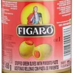 Figaro Green Olives Stuffed with Pimiento Paste, 15.87 oz, 450 g - Fast UK Delivery