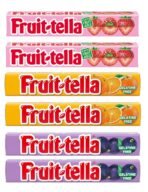 Fruit-Tella Strawberry (Pack Of 2), Blackcurrent (Pack Of 2), Orange (Pack Of 2) Flavour Chewy Toffee Stick (6 x 32.4g) - Fast UK Delivery
