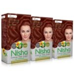 Nisha Mahogony Hair Cream Color Long Lasting 100% Grey Coverage With Henna Extracts For Hair Care Pack of 3 Fast Shipping to USA & Canada