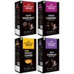 COLOMBIAN BREW COFFEE Hazelnut, Caramel, Vanilla and Pure Instant Coffee Powder, No Sugar Vegan, 4 X 50g - Fast UK Delivery