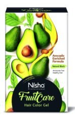Nisha Fruit Care No-Ammonia Permanent Hair Colour Gel 1000ml, 100% Grey Coverage & Long Lasting, Natural Black Professional Gel Hair Color For Men & Women - Fast UK Delivery
