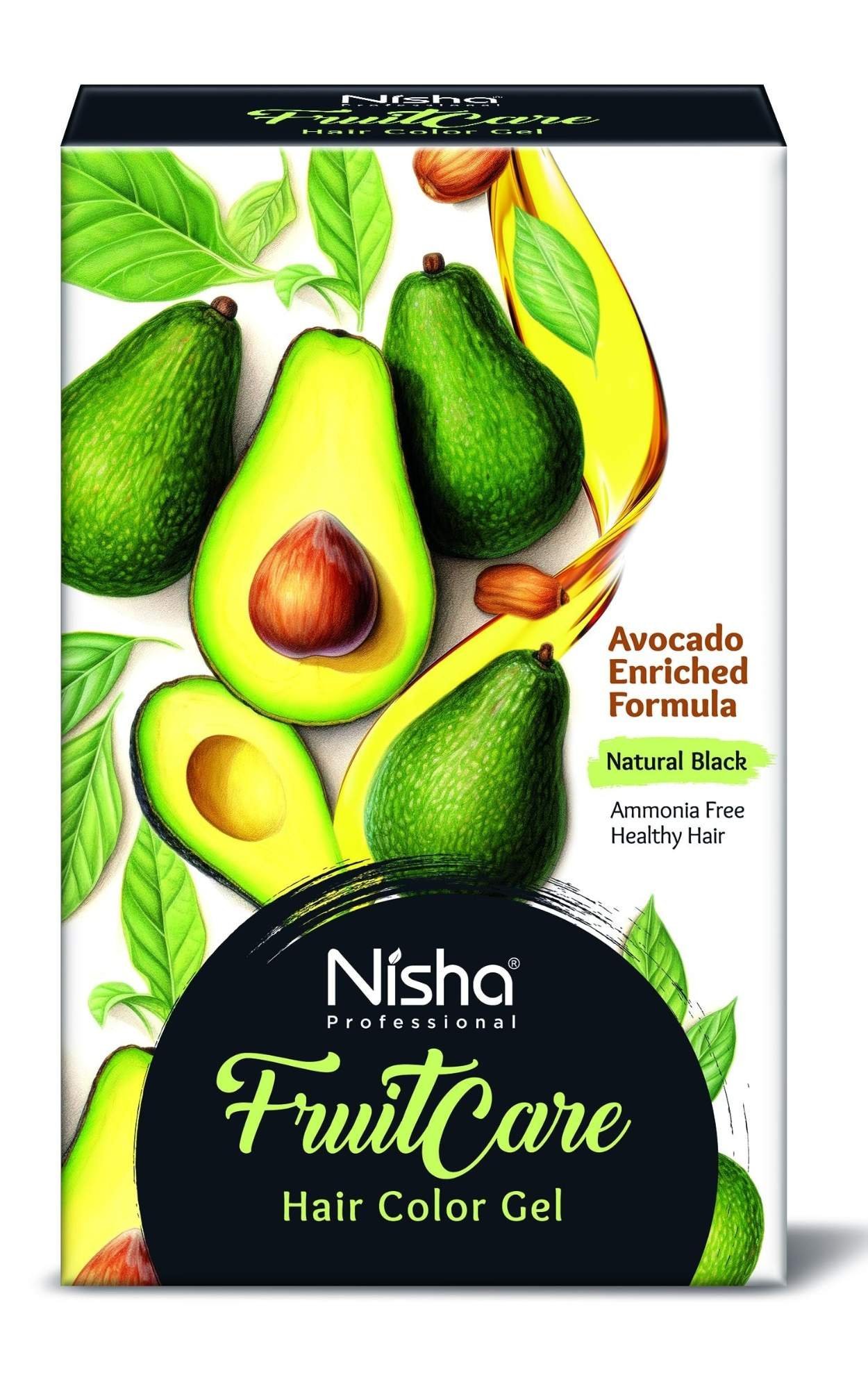 uk81OtgxUXcEL-1.jpg Nisha Fruit Care No-Ammonia Permanent Hair Colour Gel 1000ml, 100% Grey Coverage & Long Lasting, Natural Black Professional Gel Hair Color For Men & Women - Fast UK Delivery - Image 1