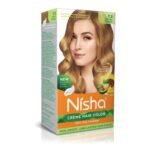 Nisha Cream Hair Color Honey Blonde, Permanent Hair Colour for Women Men, No Ammonia, Ultra Soft Deep Shine, 100% Grey Coverage, 7.3 Honey Blonde Hair Colour (60gm+60ml+18ml) - Fast UK Delivery