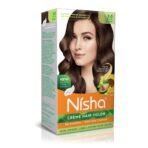 Nisha Cream Hair Color Dark Brown, Permanent Hair Colour for Women Men, No Ammonia, Ultra Soft Deep Shine, 100% Grey Coverage, 3.0 Dark Brown Hair Colour (60gm+60ml+18ml) - Fast UK Delivery