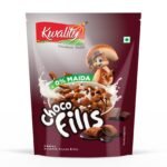 Kwality Choco Fills 90g | Chocolate Flavor, 0% Maida | Crunchy bites filled with rich chocolate | Healthy Food & Breakfast Cereal for Kids| High in Protein & Fiber - Fast UK Delivery