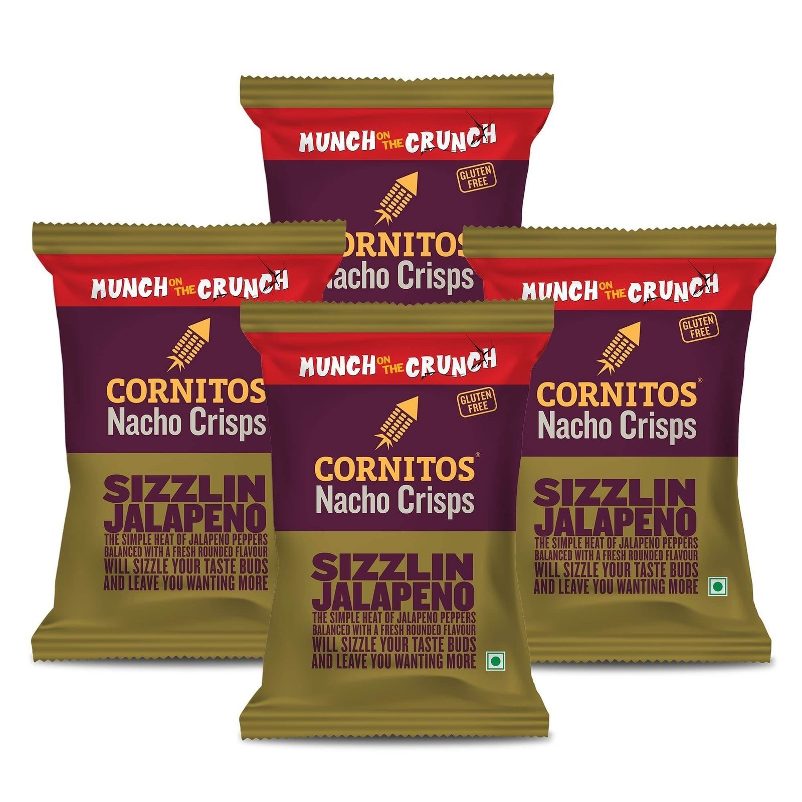 uk81T4ntbxL-1.jpg Cornitos Nacho Chips Sizzlin Jalapeno CRUNCH ON THE MUNCH (Pack of 4) - Fast UK Delivery - Image 1