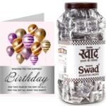 Swad Happy Birthday Friend Gift with Card (Swad Digestive Candy 200 Jar & 1 Greeting card) - Fast UK Delivery