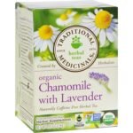 Traditional Medicinals Organic Chamomile with Lavender Herbal Tea - 16 Tea Bags - 95%+ Organic - - Fast UK Delivery
