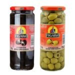 Figaro Pitted Black Olives & Pitted Green Olives, 31.75 oz 900 g, Variety Pack - Fast UK Delivery