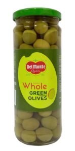 Del Monte Green Olives - Whole, 450g Jar - Fast UK Delivery