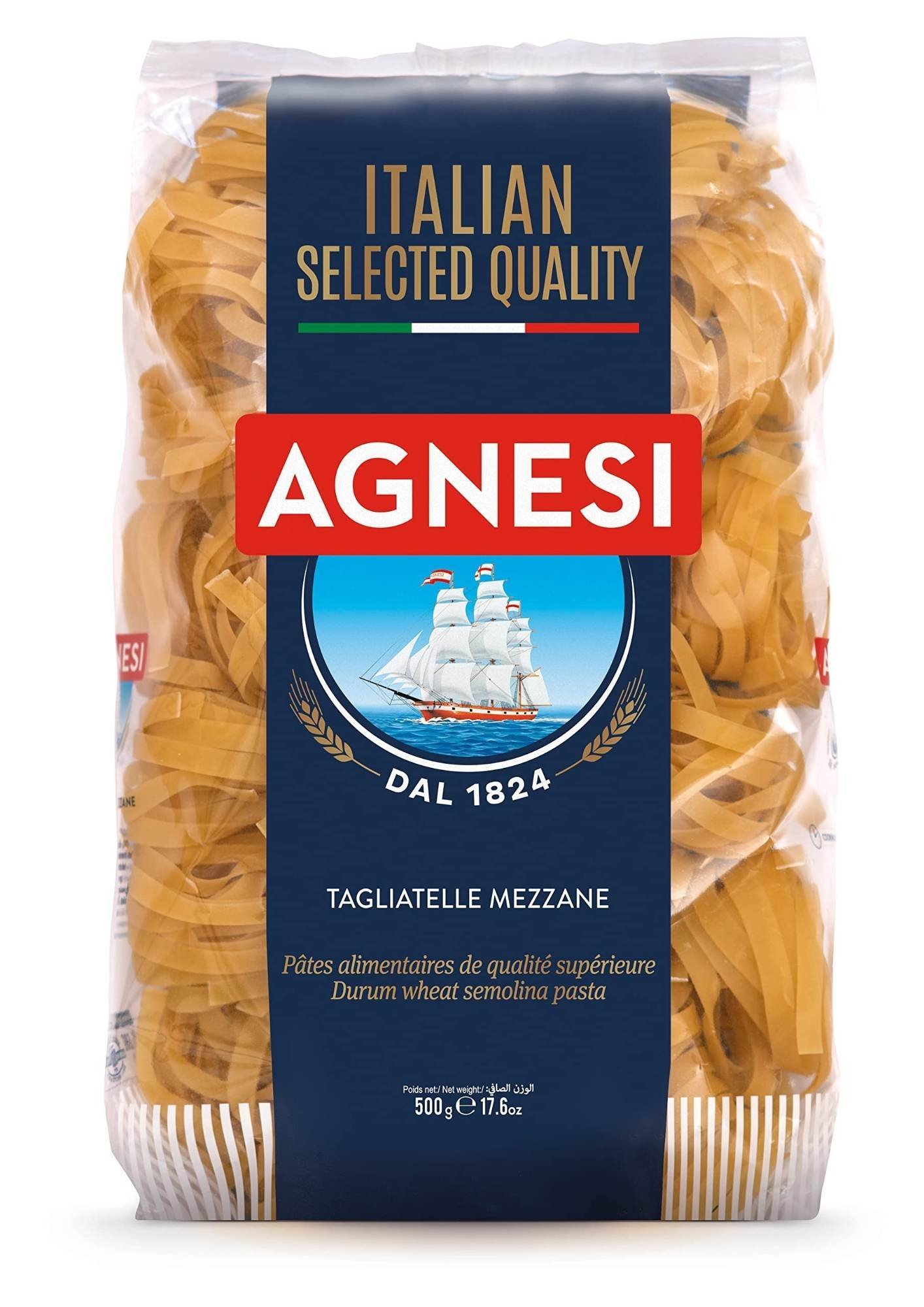uk81VnJSYKa5L-1.jpg Agnesi Tagliatelle Pasta, 500Gram, Product Of Italy (Pack Of 1), Vegetarian - Fast UK Delivery - Image 1