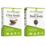 Attar Ayurveda Chia Seeds 500 Grams , Basil Seeds 500 Grams Combo Pack | 100% Natural, Preservative Free | Ideal for Weight Loss, Glowing Skin & Improved Hair Quality - Fast UK Delivery