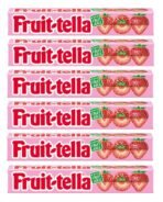 Fruit-Tella Strawberry Flavour Chewy Toffee Stick (Pack Of 6 x 32.4g) - Fast UK Delivery