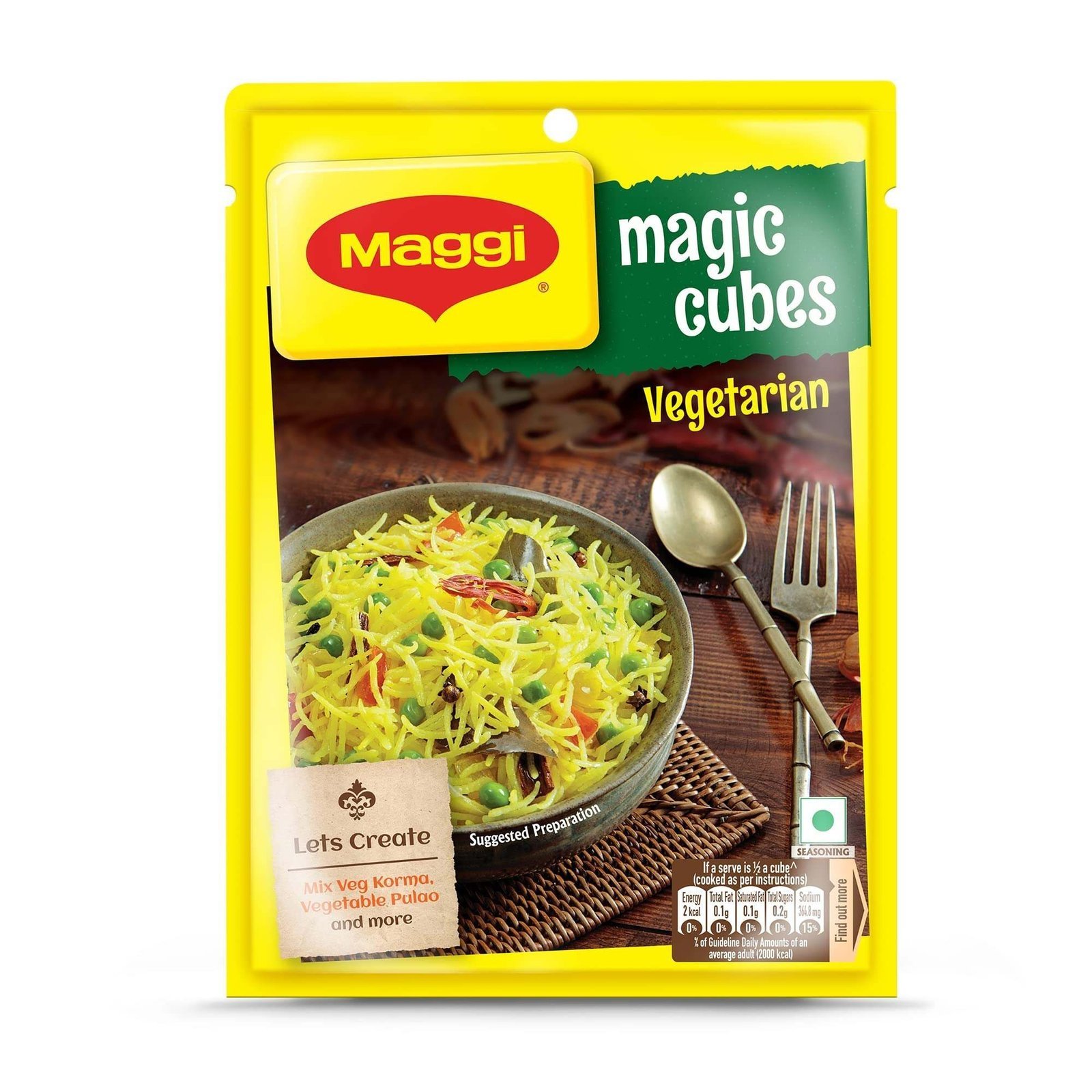 uk81YG0dQm7eL-1-1.jpg MAGGI Vegetarian Magic Cubes - Masala For Rice Dishes, Vegetables, Soups & Curries 240 g - Fast UK Delivery - Image 1
