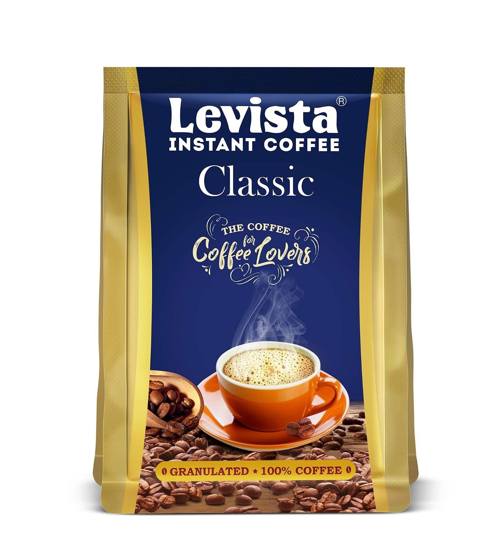 uk81ZLJjpKUQL-1-1.jpg Levista Classic Pure Instant Coffee (100 Gram Pouch) | Premium Blend of 100% Arabica & Robusta Coffee Bean | Caffeine Coffee with Rich Bold Flavour for an Energising Experience - Fast UK Delivery - Image 1