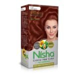 Nisha Cream Hair Colour, Permanent Hair Color Mahogany, Silky & Shiny 100% Grey Coverage & Ammonia Free Hair Dye With Natural Henna Extract, 60G+60Ml - Fast UK Delivery