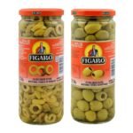Figaro Sliced Green Olives & Pitted Green Olives, 31.75 oz 900 g, Variety Pack - Fast UK Delivery