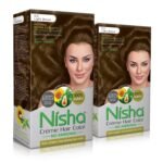 Nisha Cream Permanent Hair Color No Ammonia Cream Formula Permanent Fashion Highlights(60Gm+60Ml Each Pack) Light Brown (Pack Of 2) - Fast UK Delivery