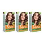 Nisha Cream Hair Color Chocolate Brown, Permanent Hair Colour for Women Men, No Ammonia, Ultra Soft Deep Shine, 100% Grey Coverage, 3.5 Chocolate Brown Hair Colour 120gm Pack of 3 - Fast UK Delivery