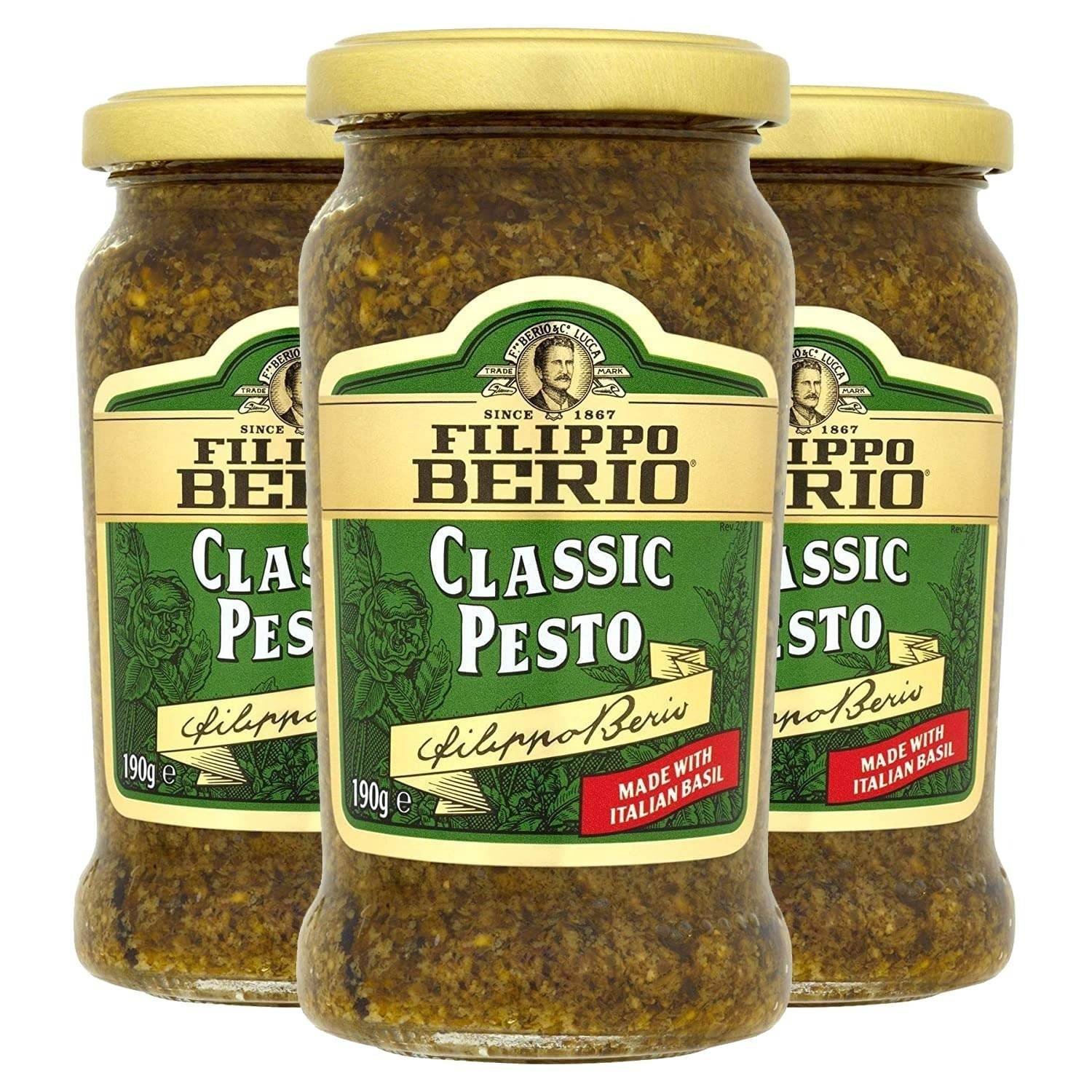 uk81d0yfdxGML-1-1.jpg Filippo Berio Classic Pesto, 6.7 oz 190 g, 3 Pack - Fast UK Delivery - Image 1