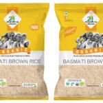 24 Mantra Organic Unpolished Basmati Rice Premium Brown/Basmati Brown Chawal - 1 Kg | Pack of 2 | 100% Organic | Chemical Free & Pesticides Free - Fast UK Delivery