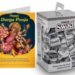 Swad Gift for Shubh Happy Navratri with Card (Swad Digestive Candy 125 Gift Box & 1 Greeting card) - Fast UK Delivery