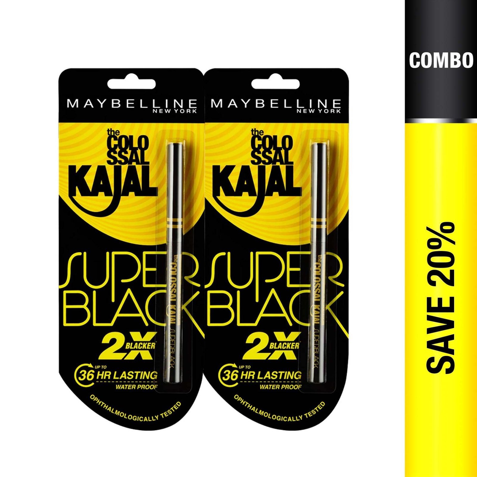 uk81gcfztcHNL-1.jpg Maybelline New York Colossal Kajal, Super Black (Pack of 2 at 20% Off) - Fast UK Delivery - Image 1