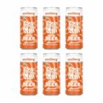 Coolberg Peach Non Alcoholic Beer 300ml CANs - Pack of 6 (300ml x 6) - Fast UK Delivery