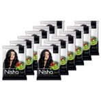 Nisha Natural Henna Powder For Hair Color, Natural Black Hair, Herbal Conditioning Hair Dye for Silky & Shiny Soft Hair Colour for Men & Women - Fast UK Delivery