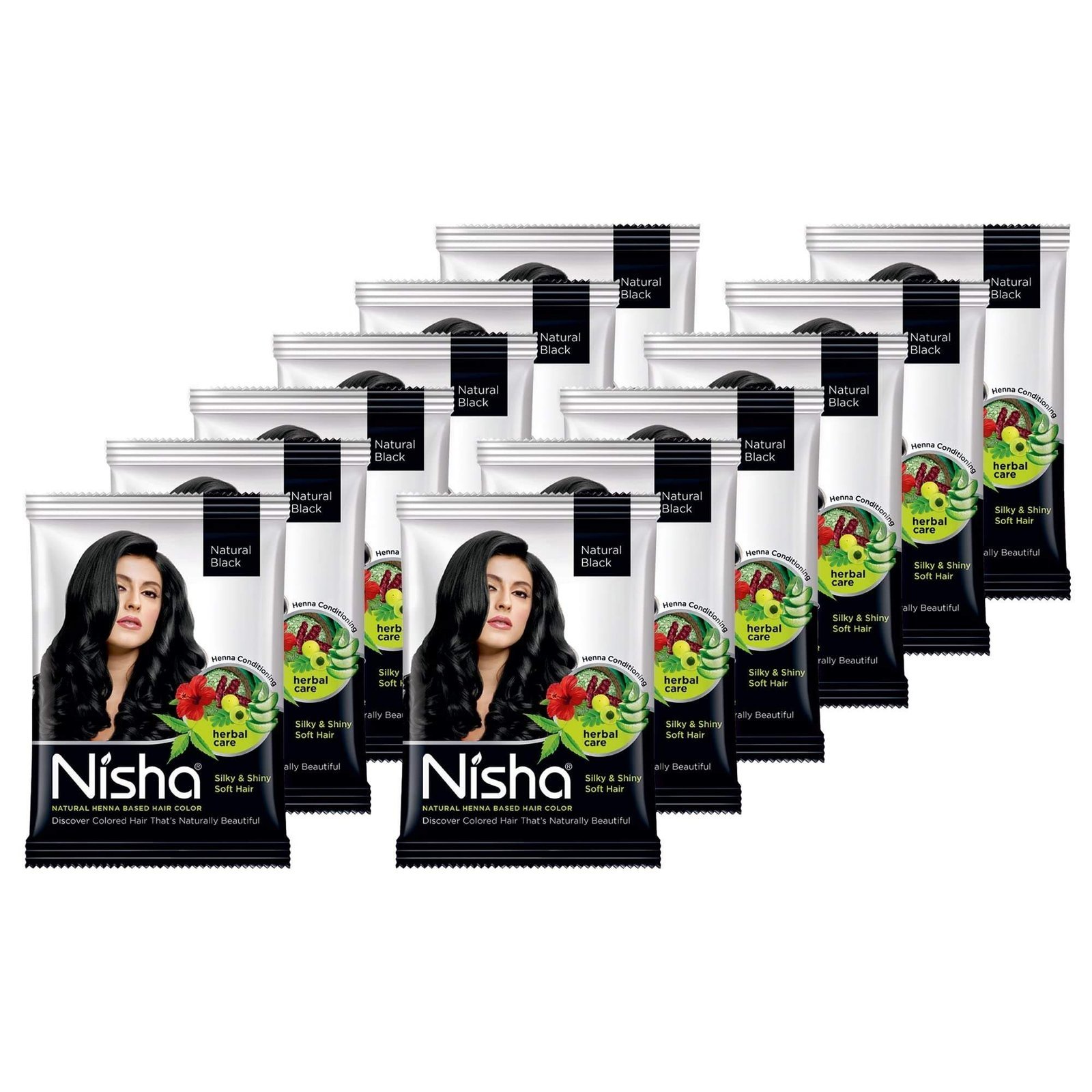 uk81hGMz-d32L-1.jpg Nisha Natural Henna Powder For Hair Color, Natural Black Hair, Herbal Conditioning Hair Dye for Silky & Shiny Soft Hair Colour for Men & Women - Fast UK Delivery - Image 1