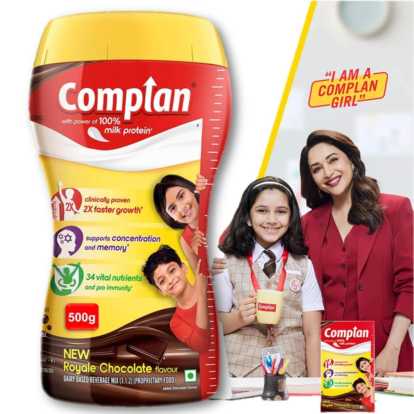 uk81hZpY9JQML-1.jpg Complan Nutrition Powder (500g): Chocolate Flavor Kids Nutrition Drink for Growth & Development - Fast UK Delivery - Image 1