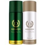 DENVER Hamilton Deo (165ML) + Imperial Deo (165ML) - Combo of 2 | Long lasting Deodorant Body Spray for Men - Fast UK Delivery