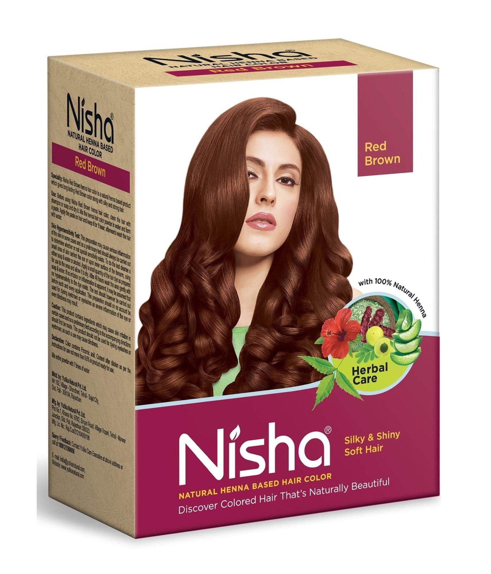 uk81jBcjAasPL-1.jpg Nisha Henna Based Hair Color Red Brown 90g Pack of 1, Henna Powder Hair Color Dye Brown Hair Colour, No Ammonia, No PPD, Non Oxidative - Fast UK Delivery - Image 1