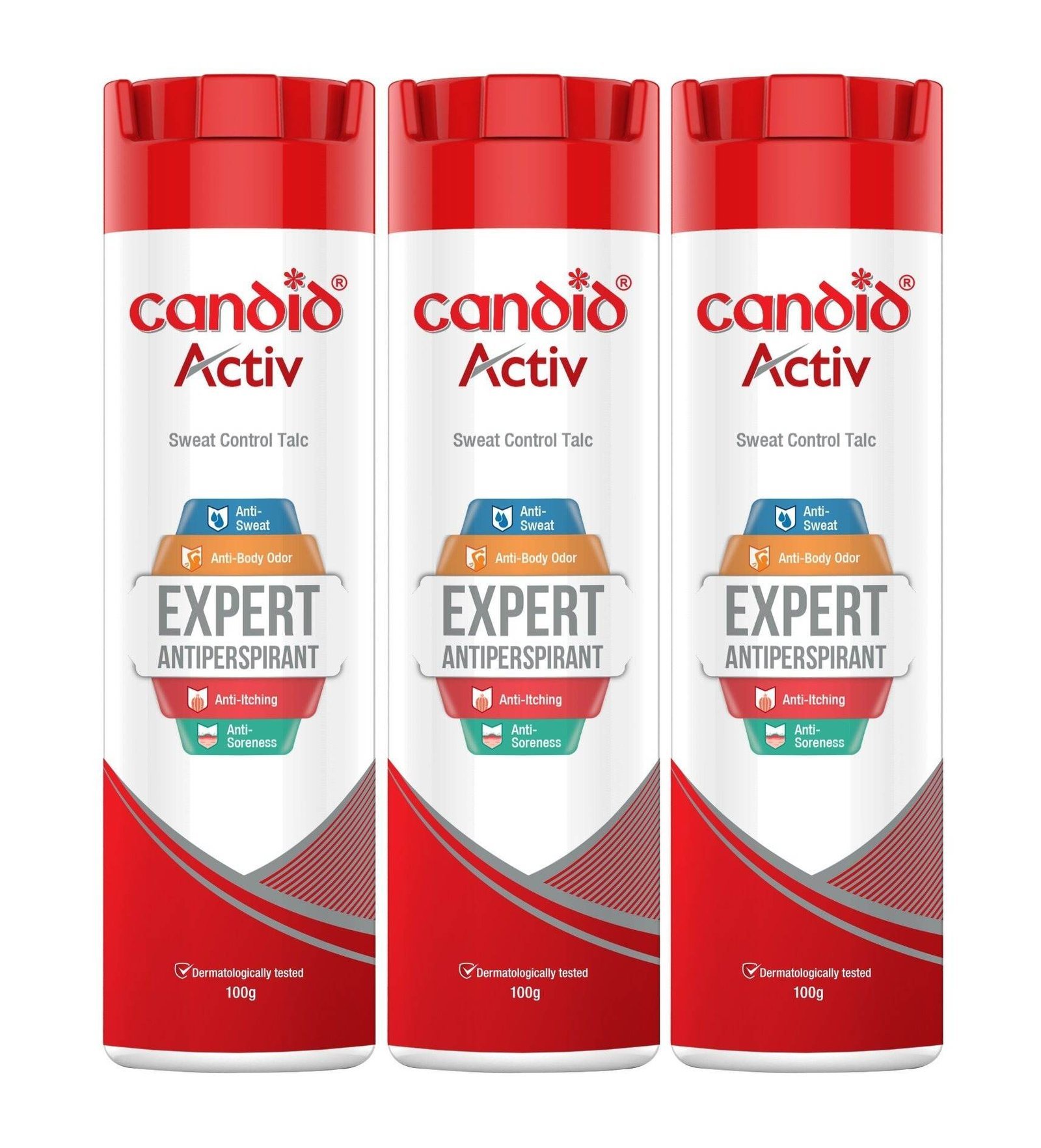 uk81jCZEvWooL-1-1.jpg Candid Activ Sweat Control Talc - Pack of 100 G powder, 3 Piece, White - Fast UK Delivery - Image 1