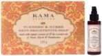 Kama Ayurveda Rose and Jasmine Face Cleanser with the Pure Essential Oils of Rose and Jasmine, 100ml & Kama Ayurveda Turmeric and Myrrh Skin Brightening Soap, 125g - Fast UK Delivery