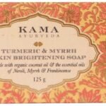 Kama Ayurveda Rose and Jasmine Face Cleanser with the Pure Essential Oils of Rose and Jasmine, 100ml & Kama Ayurveda Turmeric and Myrrh Skin Brightening Soap, 125g - Fast UK Delivery