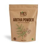 MB Herbals Pure Aritha Powder 100g - 100% Pure - Organically Grown Sapindus mukorossi Fruit Pod Powder - Natural Hair Cleanser & Conditioner - Fast UK Delivery