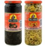 Figaro Sliced Black Olives & Sliced Green Olives, 31.75 oz 900 g, Variety Pack - Fast UK Delivery