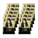 Nisha Quick Hair Color, 5 Minute Hair Color for Women & Men, Ammonia Free Henna Based Hair Colour, 100% Gray Coverage, Black Hair Dye, Natural Black Hair Color (10g Pack of 10) - Fast UK Delivery