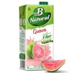 B Natural Guava Juice, Goodness of Fiber, Vit C & E, Made with 100% Fruit Pulp and 0% Concentrate, 1 litre - Fast UK Delivery