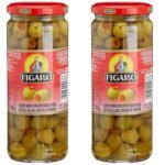 Figaro Stuffed Green Olives with Pimiento Paste, 15.87 oz 450 g, 2 Pack - Fast UK Delivery
